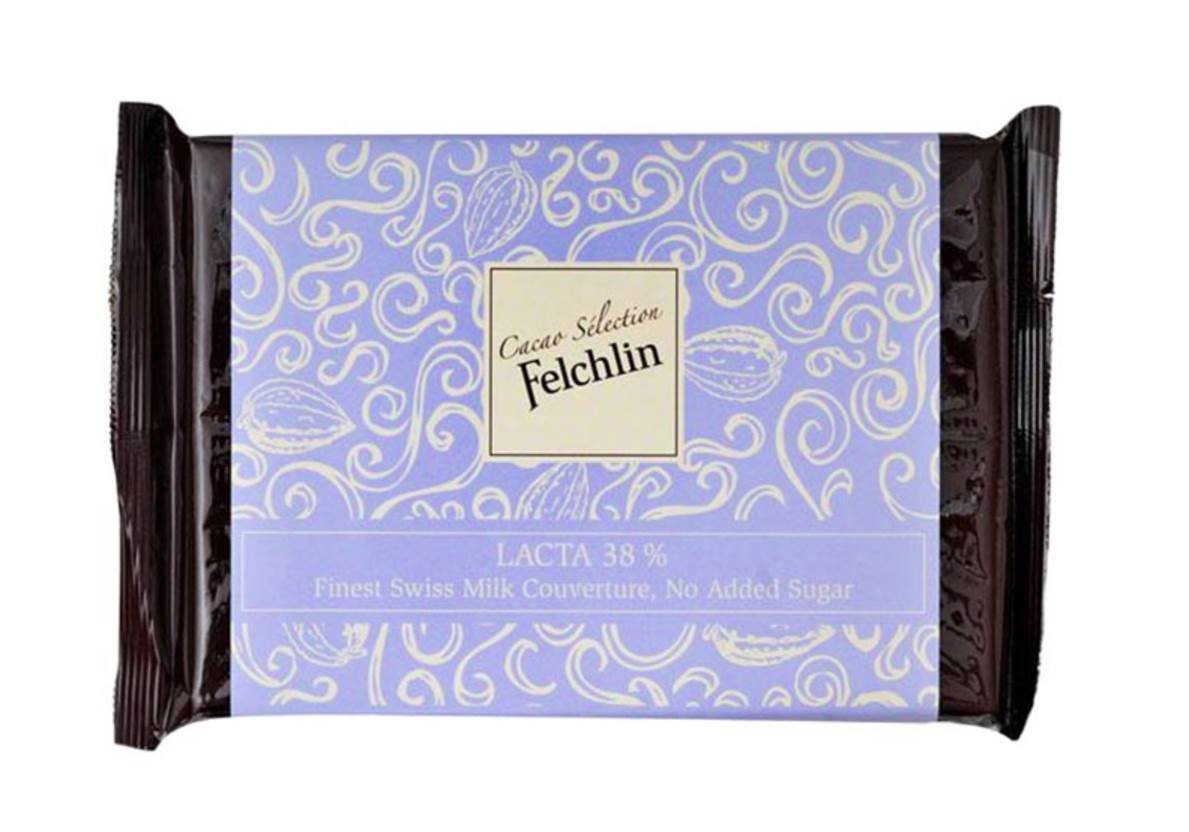 Felchlin couverture lactose free lacta 38% milk bar 500g bag ...