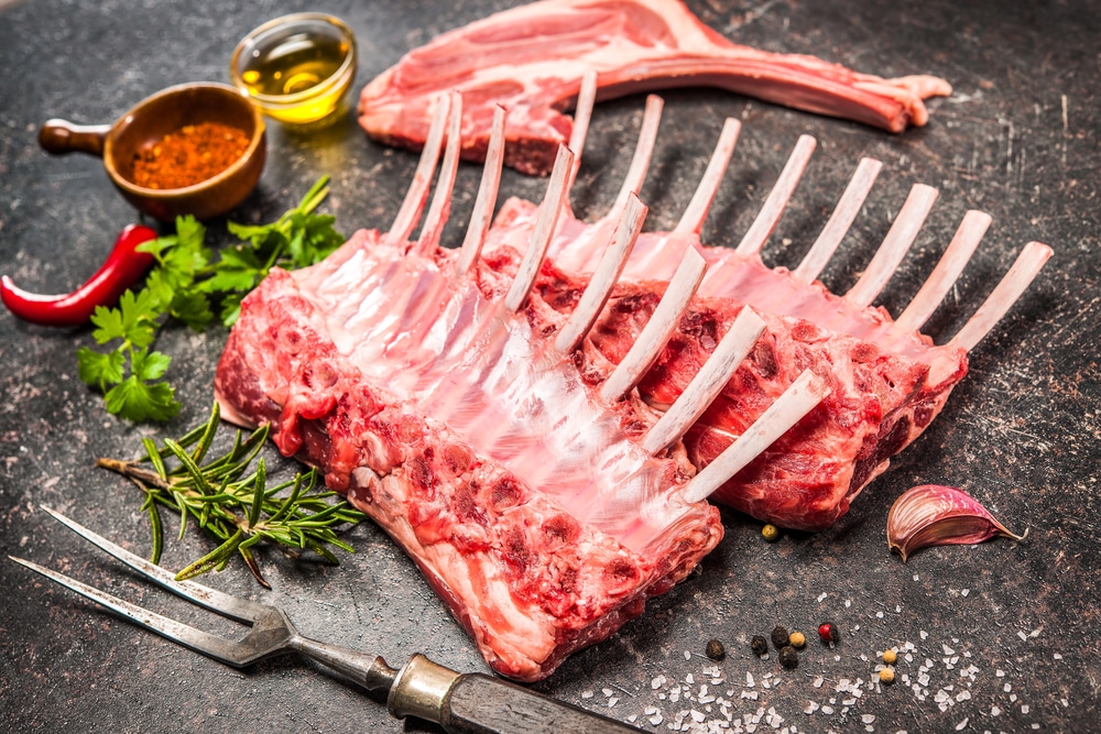 Australia Baby Lamb Rack frenched 8 ribs bone in ~400g pc 2 pcs pac- Frozen