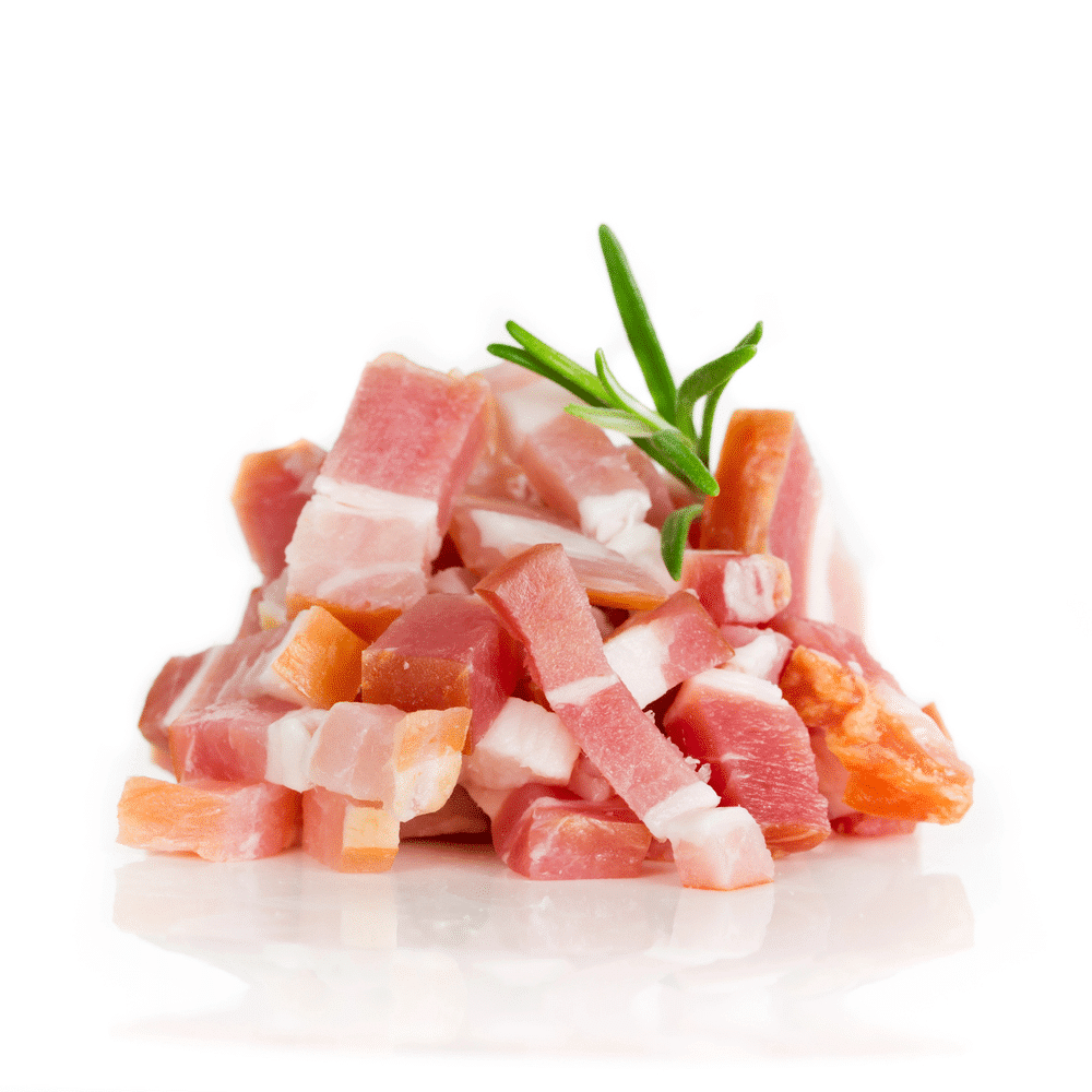 SG Reduced Sodium Nitrite free Streaky Bacon Cubes 6x6x8mm 1kg Pkt - Frozen