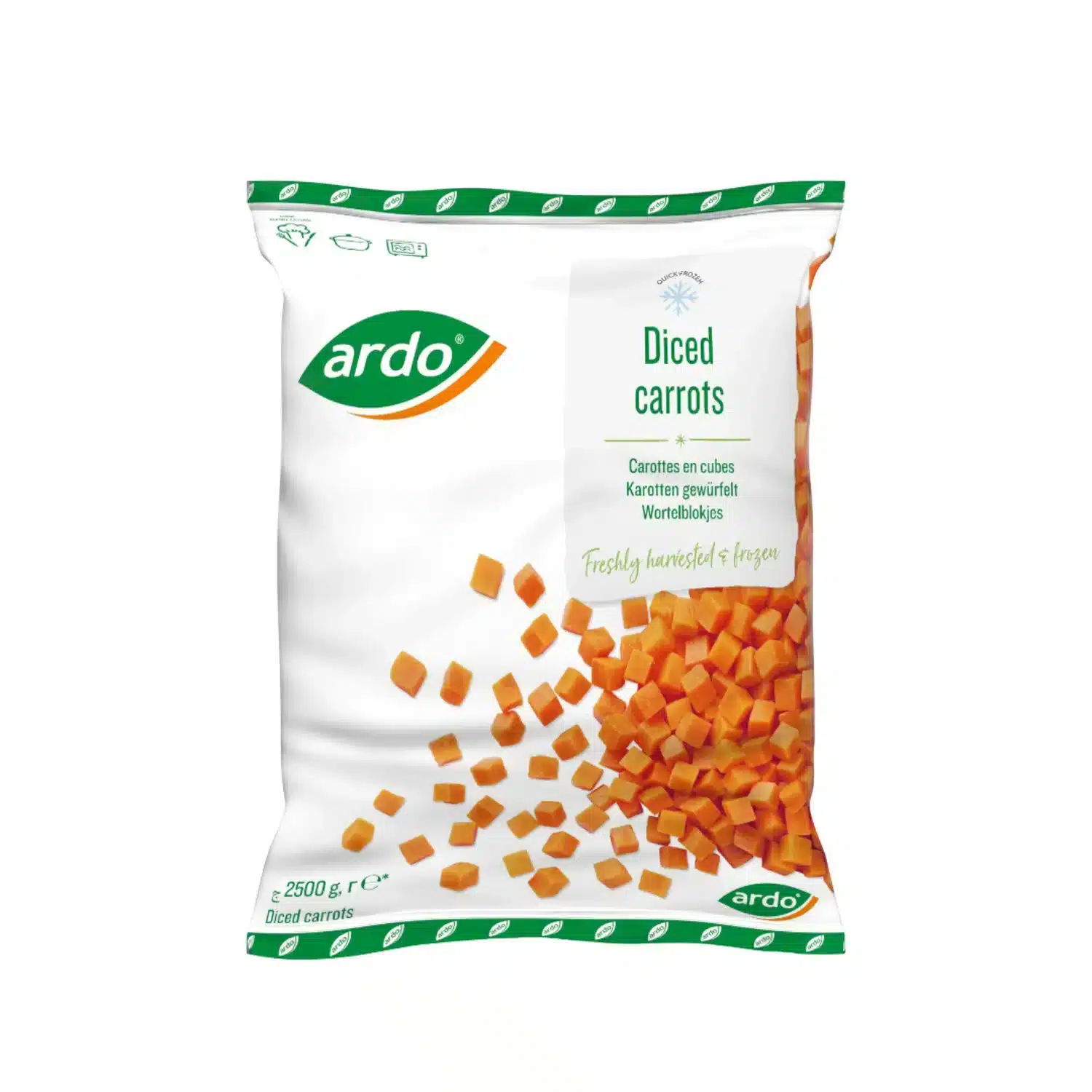 Belgium Carrots diced 10x10x10mm 2.5kg pkt - Frozen - Image 3