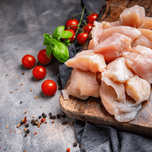 Brazil Chicken Leg boneless skin on Kakugiri 2kg Pkt Sadia - Frozen