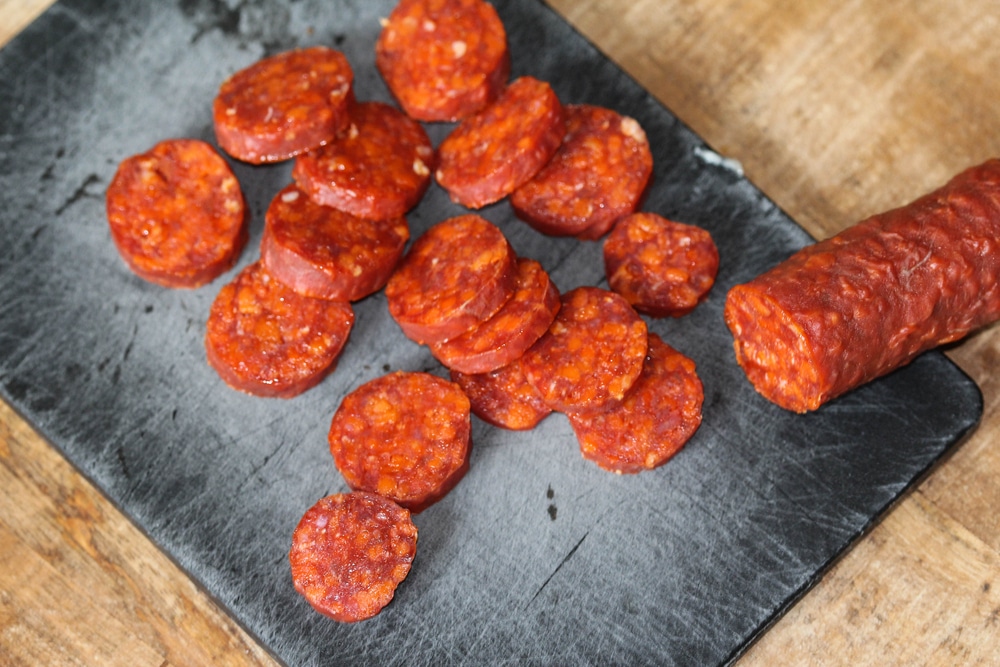 Reduced Sodium Nitrite fee spicy Spanish Chorizo air-dried presliced 0.8mm 500g - Pkt