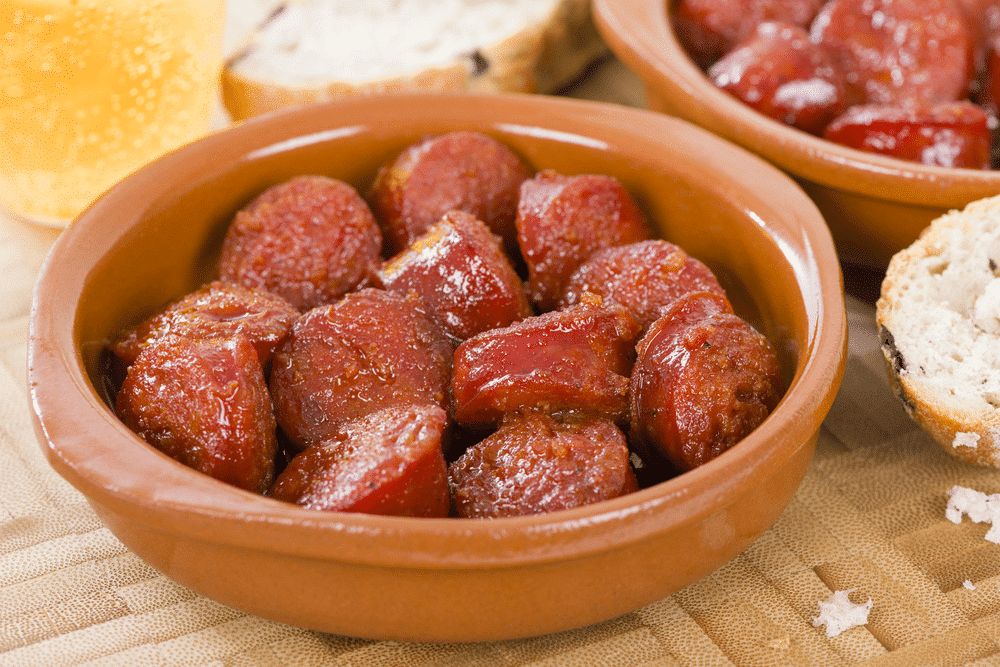 Reduced Sodium Nitrite free Smoked cooked spicy Chorizo coarse 70g pc ~1Kg pkt - Frozen