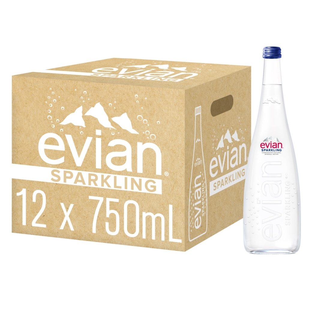 France Evian Sparkling Water Glass 750ml x 12 btl - Image 2