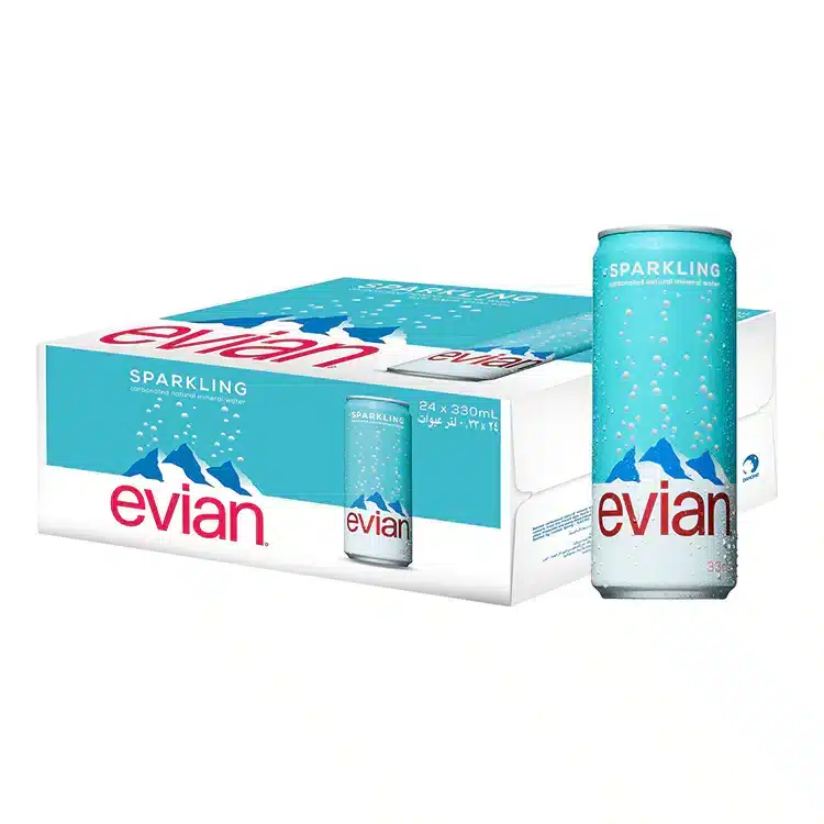 France Evian Sparkling Water 330ml x 24 can buy 10 get 1 Free - Image 2