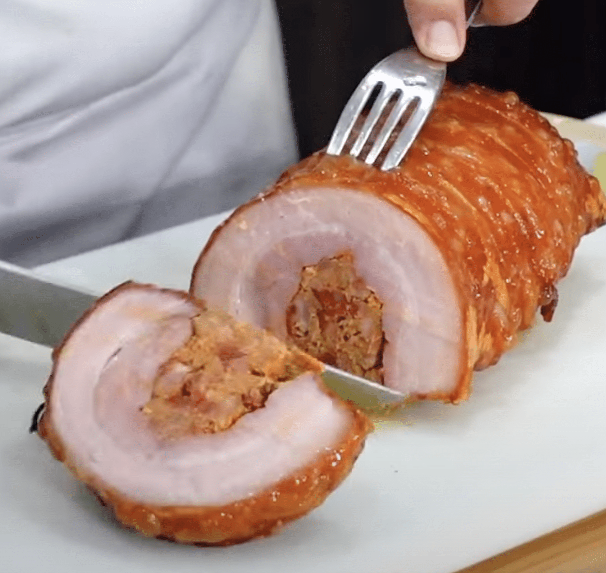 Pre-cooked Pork Rolled Porchetta with Chorizo 1.2kg pc Ooh la la ! Chef Julien - Frozen - Image 2
