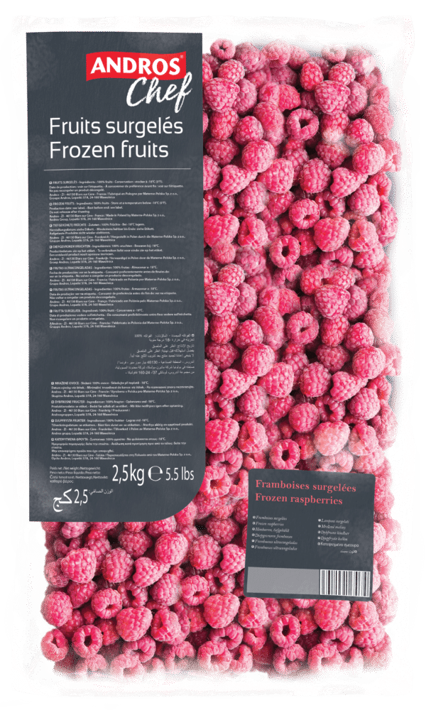 Andros Raspberry whole 2.5kg - Frozen