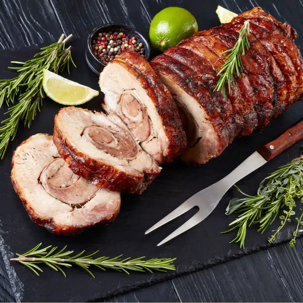 Pre-cooked Pork Rolled Porchetta with Chorizo 1.2kg pc Ooh la la ! Chef Julien - Frozen