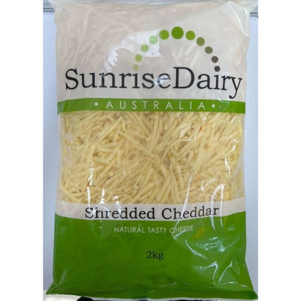Australia Sunrise Dairy Cheddar Shredded 2kg Bag - Chilled - Image 2