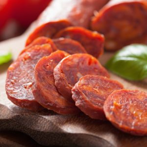 Spicy Spanish Chorizo Presliced 0.8mm - 500g/Pkt