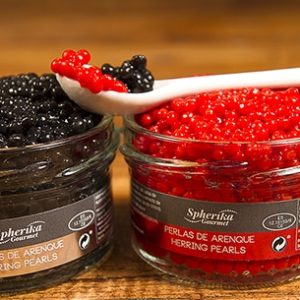 Spain Fish Pearls Pescaviar Spherika Black - Red 50g glass Jar