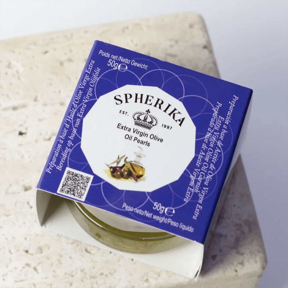 Spain Flavour Pearls Pescaviar Spherika extra virgin Olive Oil Pearls 50g glass Jar