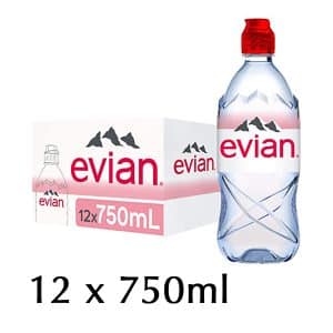 Evian Still Natural Mineral Water Sports Cap PET 12 x 750ml buy 10 get 1 Free