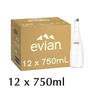 Evian Still Natural Mineral Water Glass 12 x 750ml buy 10 get 1 Free