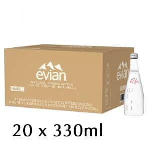 Evian Still Mineral Water Glass 20 x 330ml buy 10 get 1 Free
