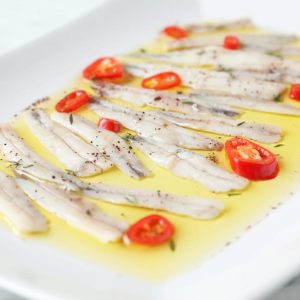 Italy Mariner filetti di Alici white Anchovy fillet in oil 1kg Tray