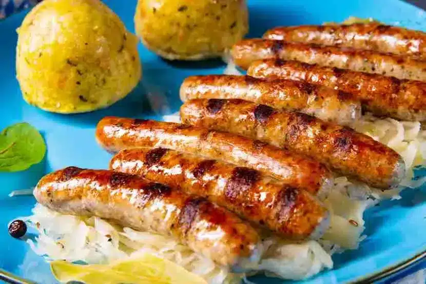 SG Cooked Pork Nuernberger coarse 70g pc 1 kg pkt - Frozen