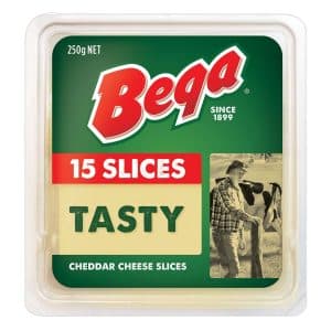 Australia BEGA Tasty Cheddar Cheese Slices 15 Slices 250g Pkt