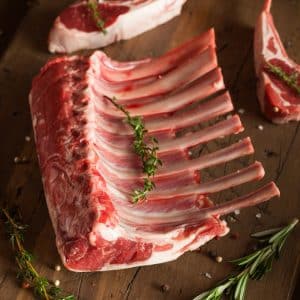 Australia Warilba grass-fed Organic Lamb Rack Frenched Cap on ~800g - Chilled